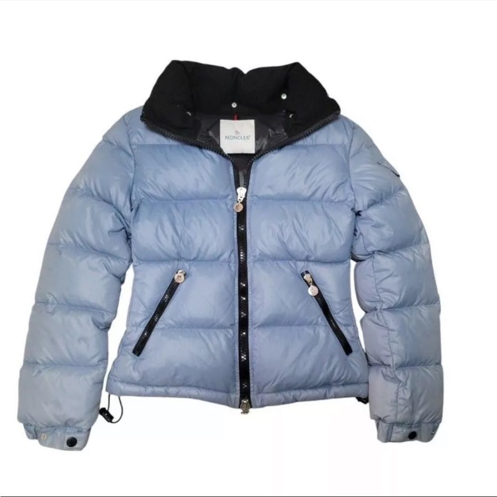 Moncler Down Jacket Deck Jacket Sky Blue Jacket Nylon Size M Blue HN687